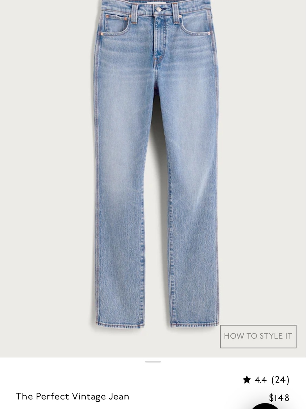 Madewell the perfect vintage Jean size 27
